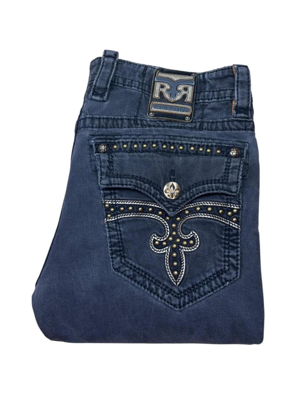 Rock Revival Steven Slim Straight Studded Y2K Jeans